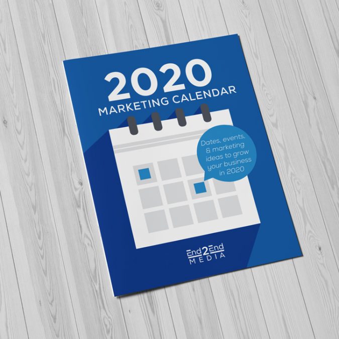 2020 Calendar for your company's marketing Cover by End2End Media